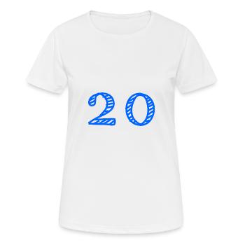 20 ANS. 20e ANNIVERSAIRE. ANNIVERSAIRE 20 ANS. 20 - T-shirt respirant Femme - blanc - Devant - AI Model Female 172 dark (172cm)