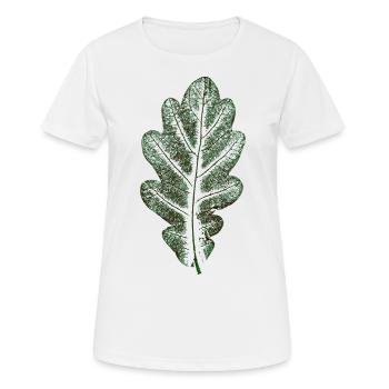 Feuille de chêne vert naturel / feuille/ chêne/arbre - T-shirt respirant Femme - blanc - Devant - AI Model Female 172 dark (172cm)