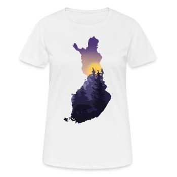 Carte et paysage de la Finlande - T-shirt respirant Femme - blanc - Devant - AI Model Female 172 dark (172cm)