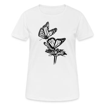 Monarch Butterfly Sketch Graphic Butterfly Lovers - T-shirt respirant Femme - blanc - Devant - AI Model Female 172 dark (172cm)