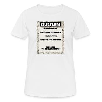 Célibataire Humour Annonce - T-shirt respirant Femme - blanc - Devant - AI Model Female 172 dark (172cm)
