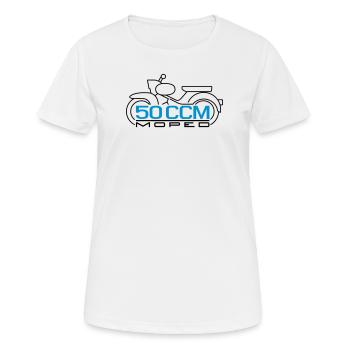 50ccm Moped Star Emblem v.2 - Frauen T-Shirt atmungsaktiv - Weiß - Vorne - AI Model Female 172 dark (172cm)