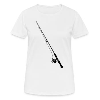 Angelrute Skizze - Frauen T-Shirt atmungsaktiv - Weiß - Vorne - AI Model Female 172 dark (172cm)