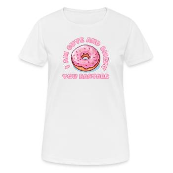Je suis mignon et gentil bâtard ! - T-shirt respirant Femme - blanc - Devant - AI Model Female 172 dark (172cm)