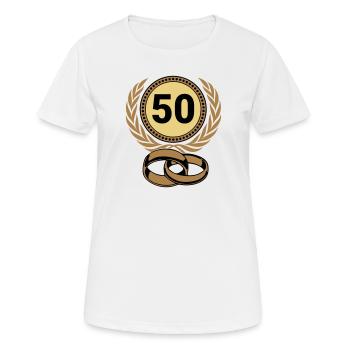 Golden Wedding Anniversary , 50 Years (25) - Women's Breathable T-Shirt - white - Front - AI Model Female 172 dark (172cm)