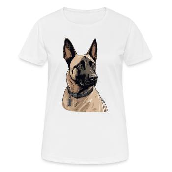 Belgian Malinois - Frauen T-Shirt atmungsaktiv - Weiß - Vorne - AI Model Female 172 dark (172cm)
