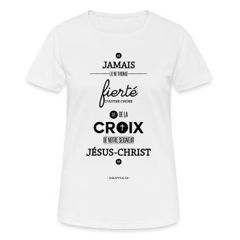 jamais - T-shirt respirant Femme - blanc - Devant - AI Model Female 172 dark (172cm)