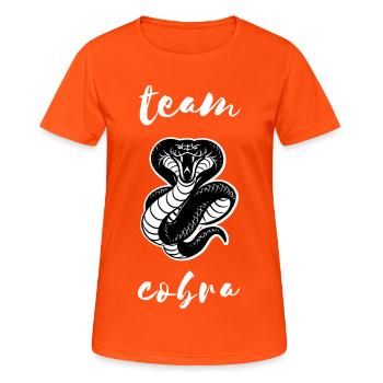 Team Cobra Illustration Serpent Cobra - T-shirt respirant Femme - orange néon - Devant - AI Model Female 172 dark (172cm)