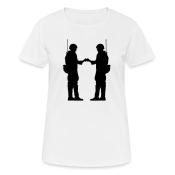 2 Bros Soldaten Team Crew Squad - Frauen T-Shirt atmungsaktiv - Weiß - Vorne - AI Model Female 172 dark (172cm)