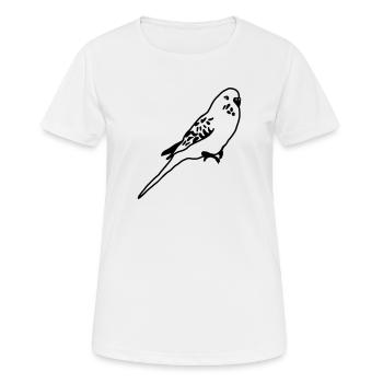 Wellensittich - Frauen T-Shirt atmungsaktiv - Weiß - Vorne - AI Model Female 172 dark (172cm)