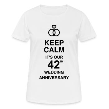 42 - Birthday Wedding - Marriage - Love - Frauen T-Shirt atmungsaktiv - Weiß - Vorne - AI Model Female 172 dark (172cm)