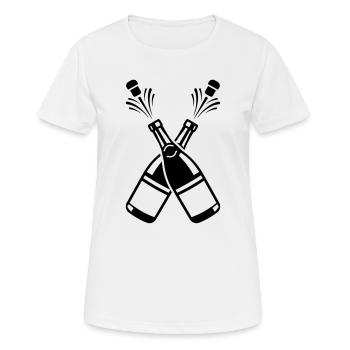 Bouteilles - T-shirt respirant Femme - blanc - Devant - AI Model Female 172 dark (172cm)