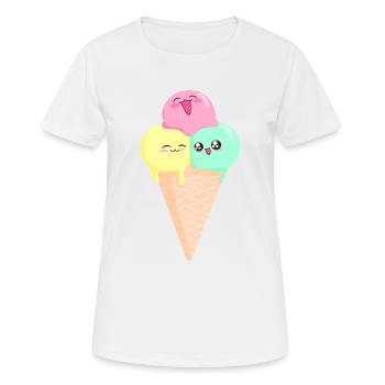 niedliches Eis Sommer Kawaii - Frauen T-Shirt atmungsaktiv - Weiß - Vorne - AI Model Female 172 dark (172cm)