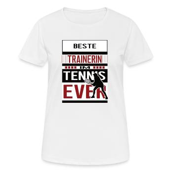 Tennis Trainerin Beste Tennistrainerin Verein - Frauen T-Shirt atmungsaktiv - Weiß - Vorne - AI Model Female 172 dark (172cm)