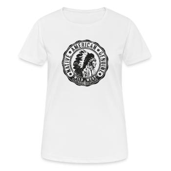 INDIANER SIOUX APACHE HÄUPTLING NATIVE USA MOTIVE - Frauen T-Shirt atmungsaktiv - Weiß - Vorne - AI Model Female 172 dark (172cm)