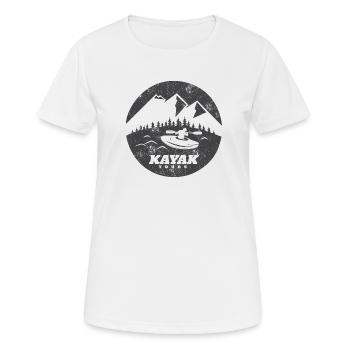 KAYAK TOUREN KANU RAFTING WASSER FLUSS SPORT MOTIV - Frauen T-Shirt atmungsaktiv - Weiß - Vorne - AI Model Female 172 dark (172cm)