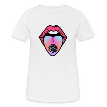 Glücklich - Frauen T-Shirt atmungsaktiv - Weiß - Vorne - AI Model Female 172 dark (172cm)