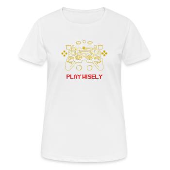 Gaming Controller Play Wisely Game Play - Frauen T-Shirt atmungsaktiv - Weiß - Vorne - AI Model Female 172 dark (172cm)