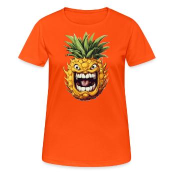 Drôle de fruit d’ananas - T-shirt respirant Femme - orange néon - Devant - AI Model Female 172 dark (172cm)