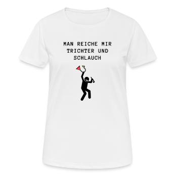 Alkoholsuff Trichter und Schlauch Saufurlaub Malle - Frauen T-Shirt atmungsaktiv - Weiß - Vorne - AI Model Female 172 dark (172cm)