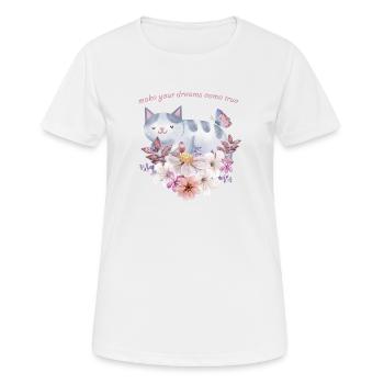 make your dreams come true. - Frauen T-Shirt atmungsaktiv - Weiß - Vorne - AI Model Female 172 dark (172cm)