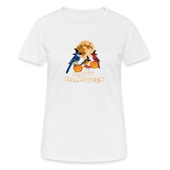 Oriole Cardinal Halloween Pumpkin Moon Bird - Women's Breathable T-Shirt - white - Front - AI Model Female 172 dark (172cm)