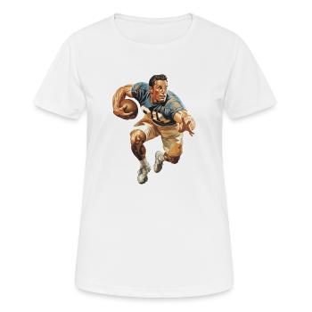 Vintage - Quarterback de football américain en action - T-shirt respirant Femme - blanc - Devant - AI Model Female 172 dark (172cm)