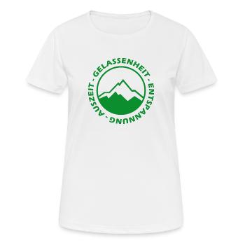 Auszeit, Gelassenheit, Entspannung - Frauen T-Shirt atmungsaktiv - Weiß - Vorne - AI Model Female 172 dark (172cm)