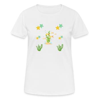 Sous la mer - T-shirt respirant Femme - blanc - Devant - AI Model Female 172 dark (172cm)