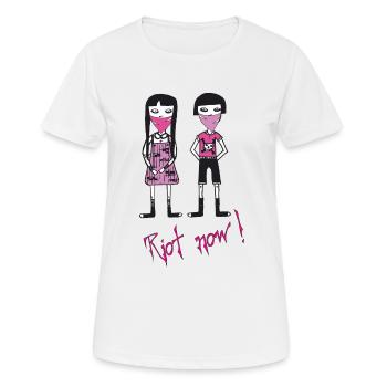Riot now, Molly et son petit ami avec motif de crâne - T-shirt respirant Femme - blanc - Devant - AI Model Female 172 dark (172cm)