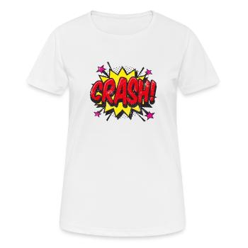 CRASH CRASH! COMIC COMICSTYLE 80s MOTIVE GESCHENK - Frauen T-Shirt atmungsaktiv - Weiß - Vorne - AI Model Female 172 dark (172cm)