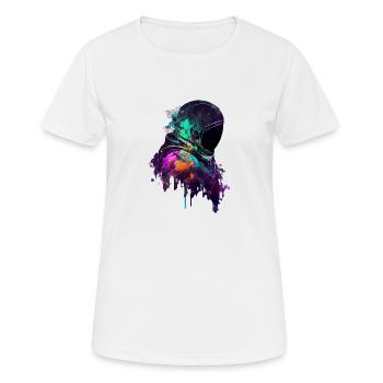 Outer Space Drippin Paint Art Fun Spaceman - T-shirt respirant Femme - blanc - Devant - AI Model Female 172 dark (172cm)