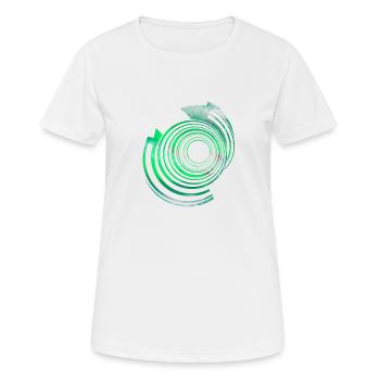 Spiral Escape green Fractal Art Mandelbrot - Women's Breathable T-Shirt - white - Front - AI Model Female 172 dark (172cm)