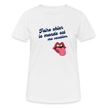 Humour défaut drôle - T-shirt respirant Femme - blanc - Devant - AI Model Female 172 dark (172cm)