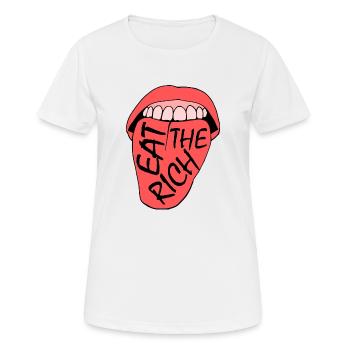 Eat the rich - Frauen T-Shirt atmungsaktiv - Weiß - Vorne - AI Model Female 172 dark (172cm)