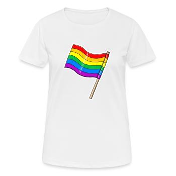 Drapeau arc-en-ciel - T-shirt respirant Femme - blanc - Devant - AI Model Female 172 dark (172cm)