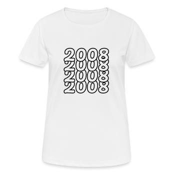 2008 Jahrgang - Frauen T-Shirt atmungsaktiv - Weiß - Vorne - AI Model Female 172 dark (172cm)