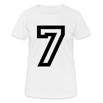 7 Collegestyle - Frauen T-Shirt atmungsaktiv - Weiß - Vorne - AI Model Female 172 dark (172cm)