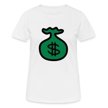 Dollar Geld Money - Frauen T-Shirt atmungsaktiv - Weiß - Vorne - AI Model Female 172 dark (172cm)