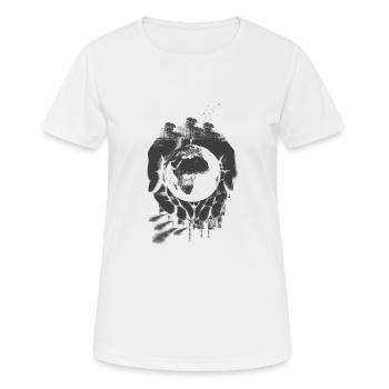 environnement - T-shirt respirant Femme - blanc - Devant - AI Model Female 172 dark (172cm)