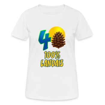40 Landes - T-shirt respirant Femme - blanc - Devant - AI Model Female 172 dark (172cm)