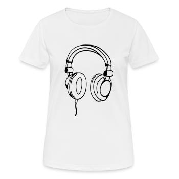 kopfhörer - Frauen T-Shirt atmungsaktiv - Weiß - Vorne - AI Model Female 172 dark (172cm)