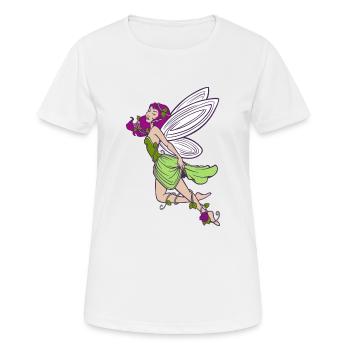 Fairy elf with roses - Women's Breathable T-Shirt - white - Front - AI Model Female 172 dark (172cm)
