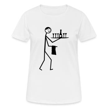 Kellner - Frauen T-Shirt atmungsaktiv - Weiß - Vorne - AI Model Female 172 dark (172cm)
