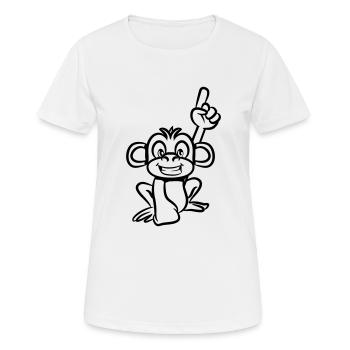 affe lustig zeigefinger - Frauen T-Shirt atmungsaktiv - Weiß - Vorne - AI Model Female 172 dark (172cm)