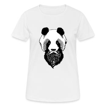 PandaKopf Schnurrbart Schnurrbart Schnurrbart Bart bartbart - Frauen T-Shirt atmungsaktiv - Weiß - Vorne - AI Model Female 172 dark (172cm)