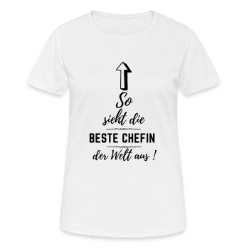 beste chefin der welt - Frauen T-Shirt atmungsaktiv - Weiß - Vorne - AI Model Female 172 dark (172cm)