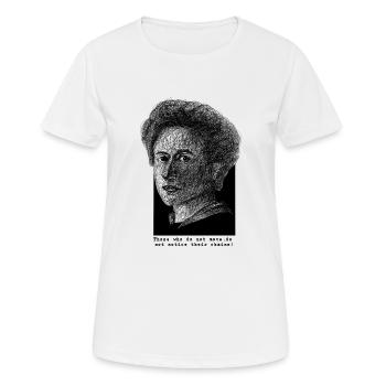 ROSA LUXEMBURG_COMMUNISM_FEMINISM_REVOLUTION - Women's Breathable T-Shirt - white - Front - AI Model Female 172 dark (172cm)