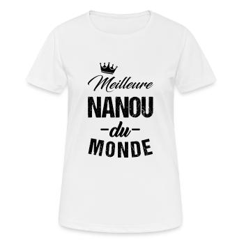 Meilleure nanou du monde t-shirt femme cadeau - T-shirt respirant Femme - blanc - Devant - AI Model Female 172 dark (172cm)