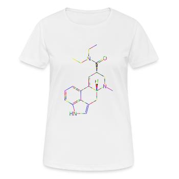 LSD Molekül Lysergsäurediethylamid Strukturformel - Frauen T-Shirt atmungsaktiv - Weiß - Vorne - AI Model Female 172 dark (172cm)